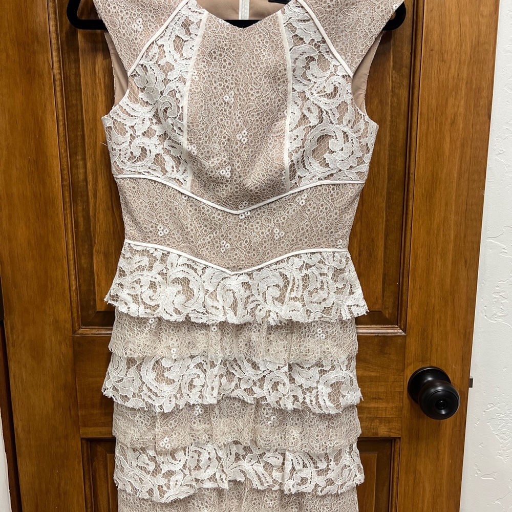 BCBGMaxAzria Lace Mini Dress - Cream